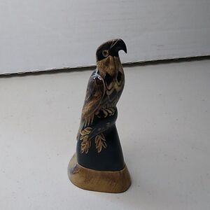 Canadian Design Buffalo Horn handcarved figurine Eagle/Hawk